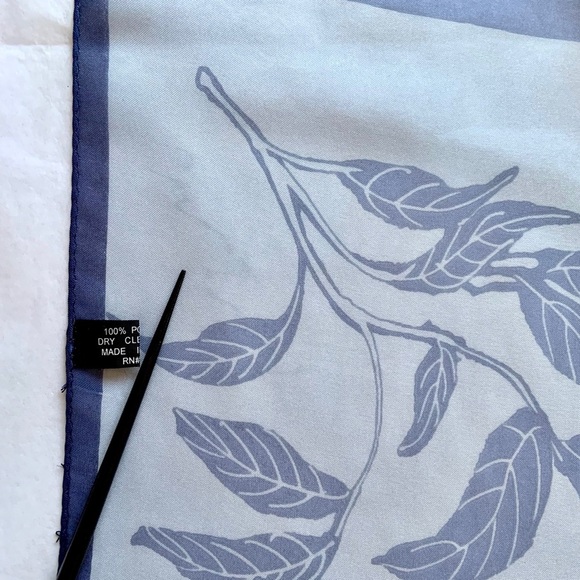 Vtg HALSTON blue sheer scarf - Picture 5 of 7